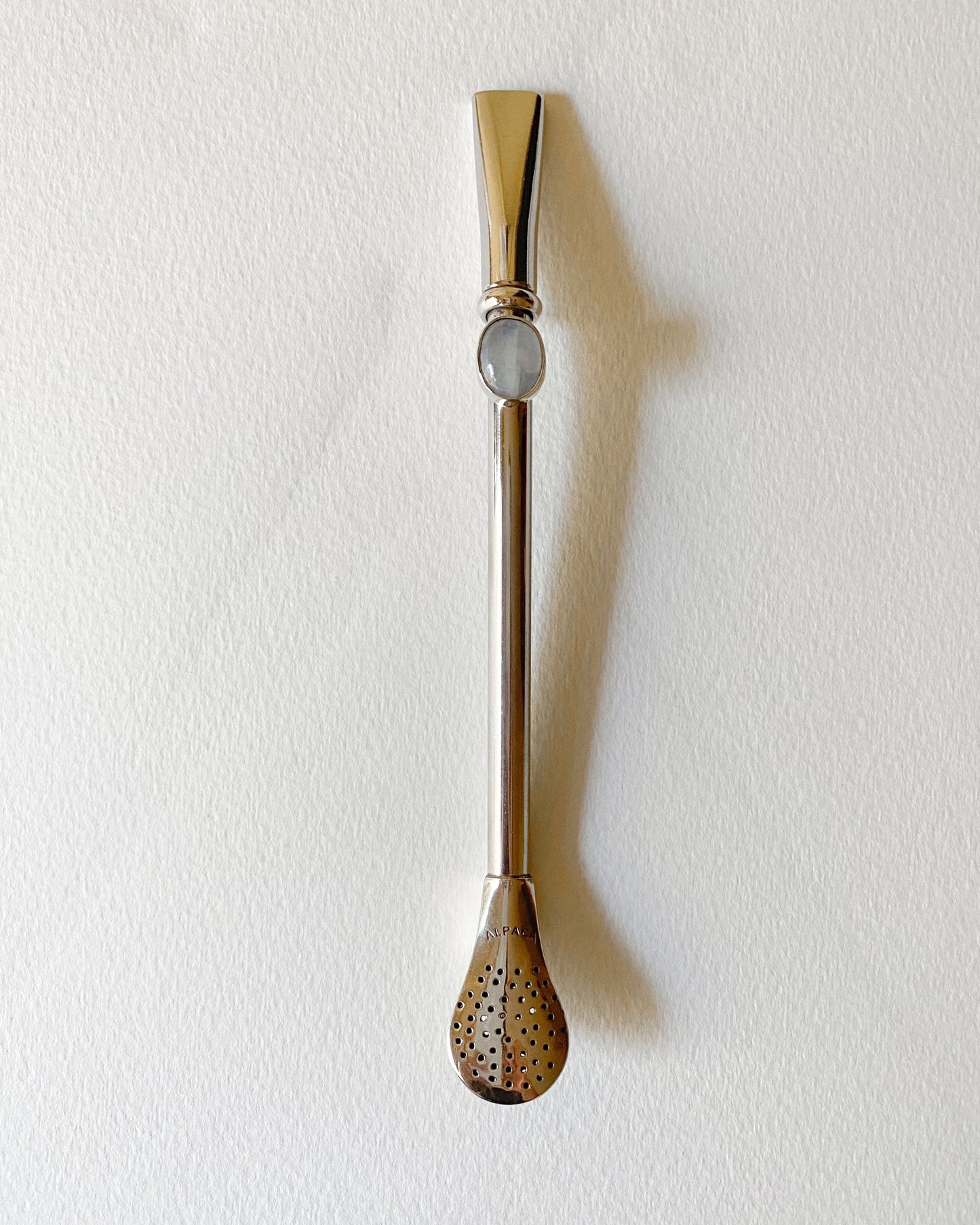 Bombilla alpaca y piedra luna