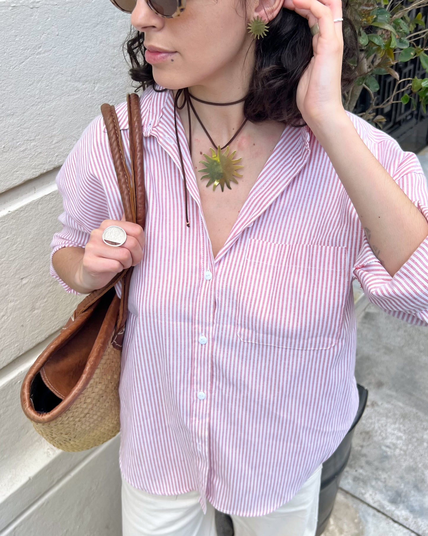 Ficus leaf caravans in brass